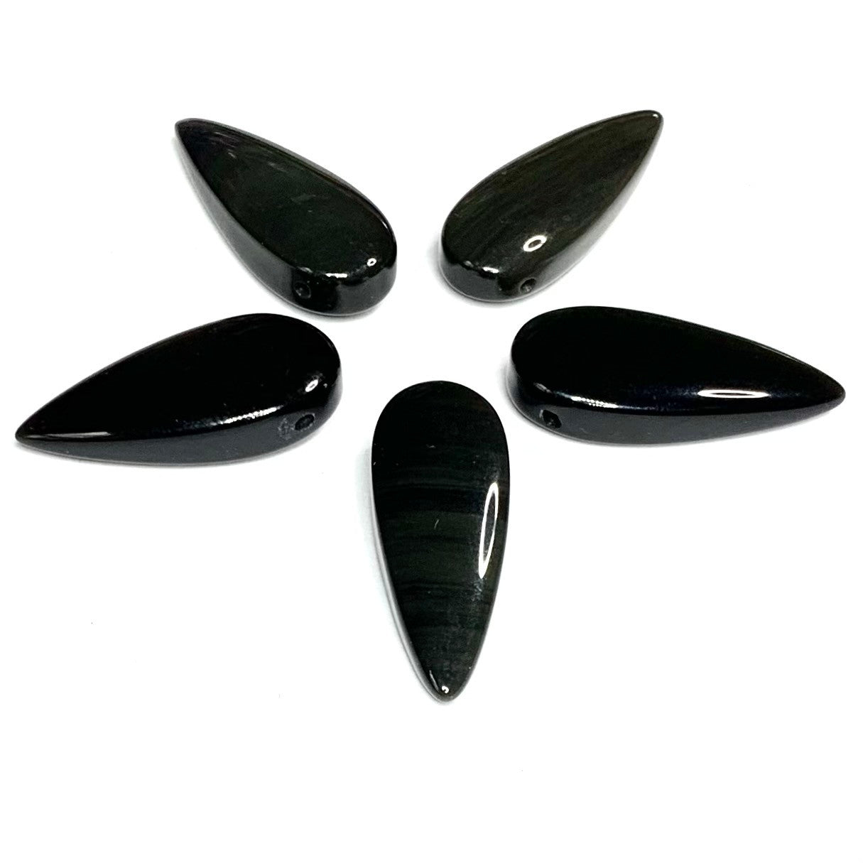 Rainbow Obsidian Dagger Drilled Focal Beads-30 x 12mm-AA Grade (SP4095)