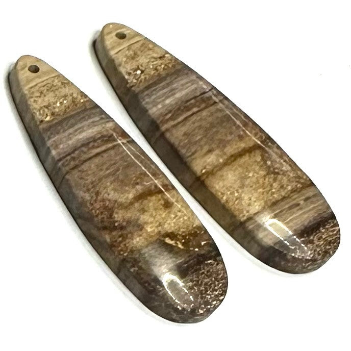 One of a Kind Desert Jasper Earring/Pendant Pair-34 x 12mm-SP6921
