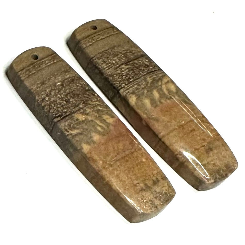 One of a Kind Desert Jasper Earring/Pendant Pair-36 x 12mm-SP6926