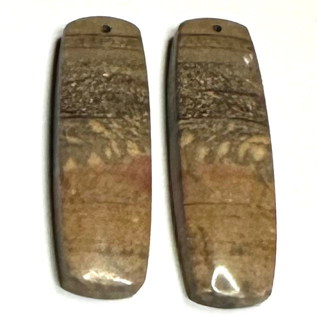 One of a Kind Desert Jasper Earring/Pendant Pair-36 x 12mm-SP6926