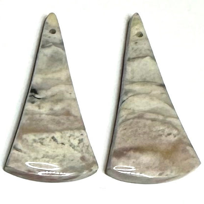 One of a Kind Zebra Jasper Earring/Pendant Pair-31 x 15mm
