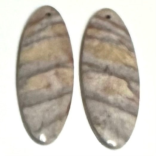 One of a Kind Zebra Jasper Earring/Pendant Pair-32 x 12mm-SP6939