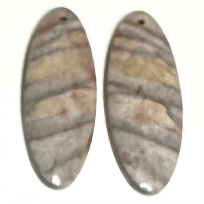 One of a Kind Zebra Jasper Earring/Pendant Pair-32 x 12mm-SP6939