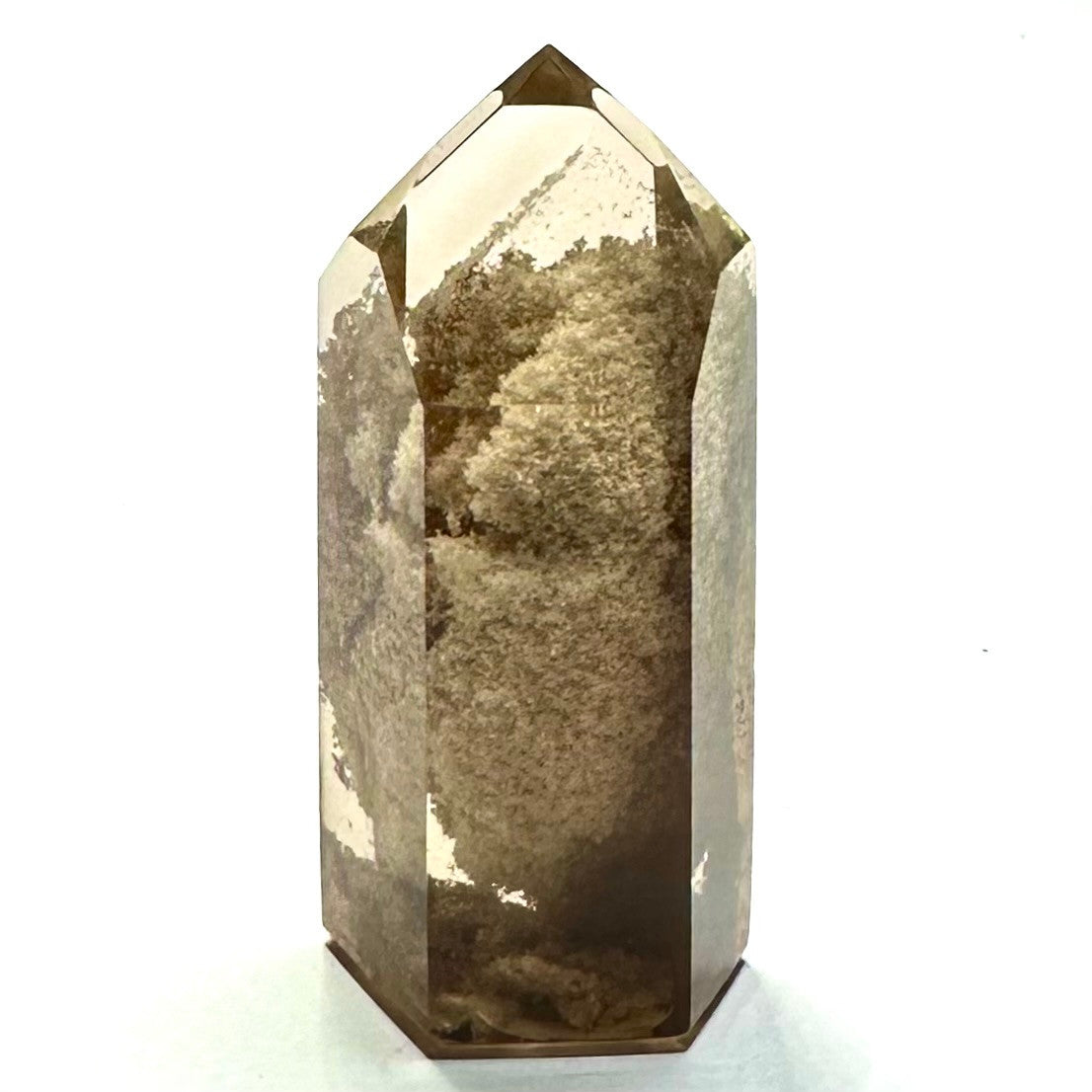One of a Kind Smokey Garden Quartz  Mini Stone Tower-1 3/4 x 3 /4"