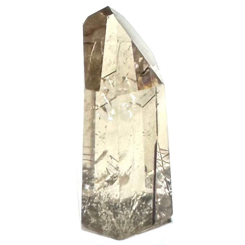 One of a Kind Rutilated Garden Quartz with Rainbow Inclusions Tower-1 1/4 x 3/4"