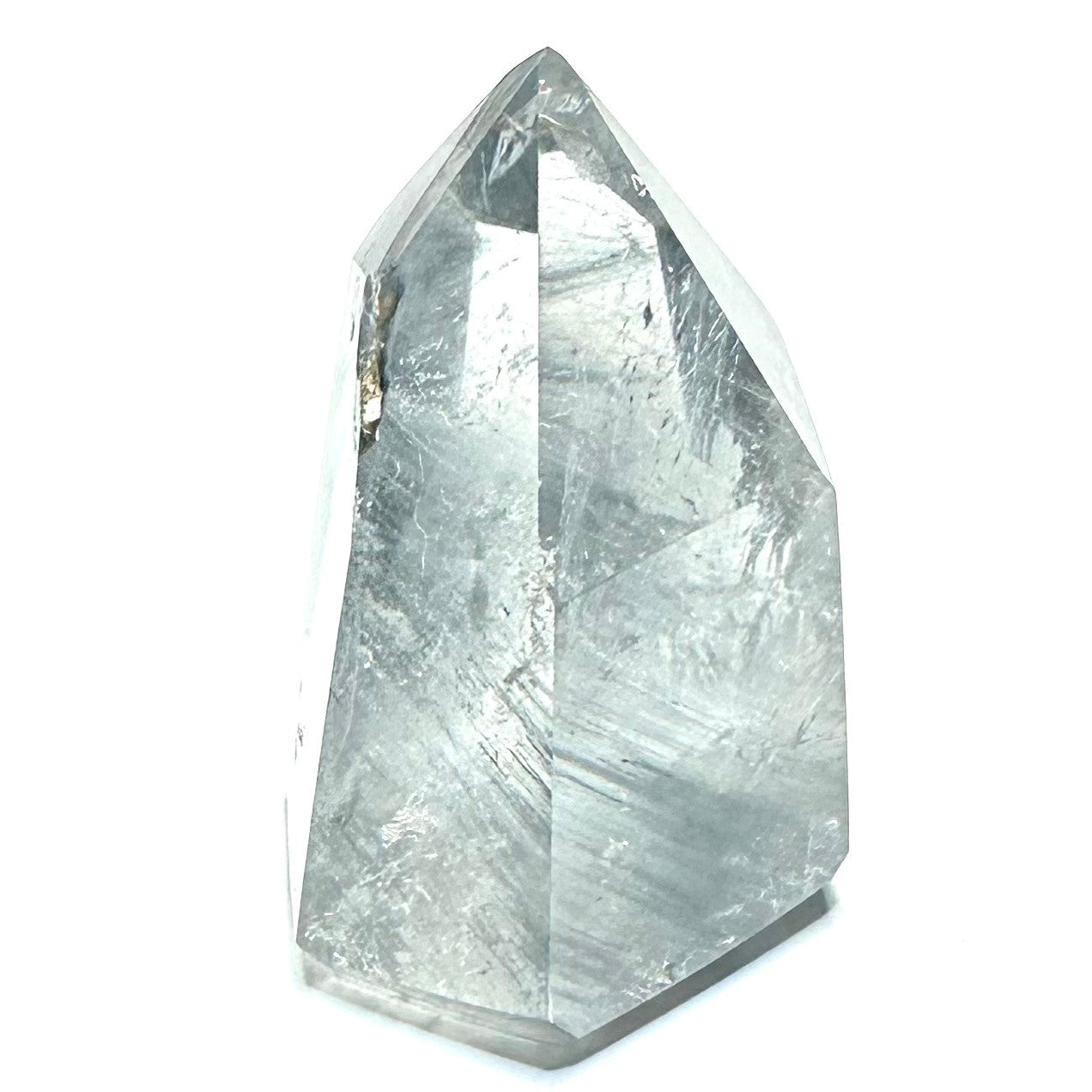 One of a Kind Blue Tara Quartz with Rainbow Inclusions Tower Stone-1 3/4 x 1 1/2"