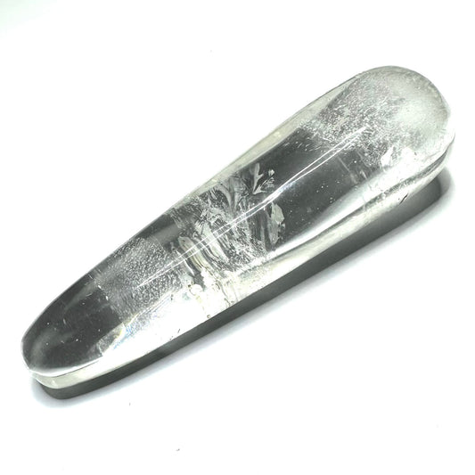 One of a Kind Carved Crystal Quartz with Rainbow Inclusions Wand-4 1/4 x 1 1/4"