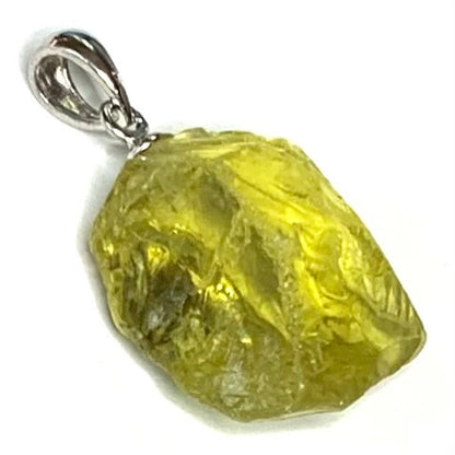 Freeform Lemon Quartz and Sterling Siver Pendants-20 x 16mm Avg.-A+ Grade (SP4227)