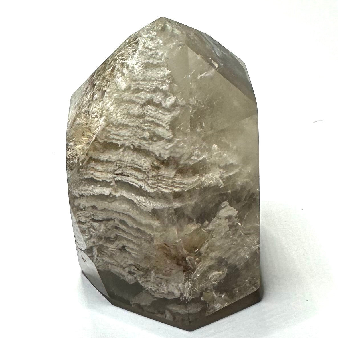 One of a Kind 1,000 Layer Garden Quartz with Rainbow Inclusions Tower Stone-1 1/2 x 1 1/2"