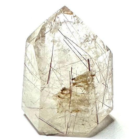 One of a Kind Rutilatd Quartz Crystal with Rainbow Inclusions Mini Stone Tower-1 1/4 x 1"