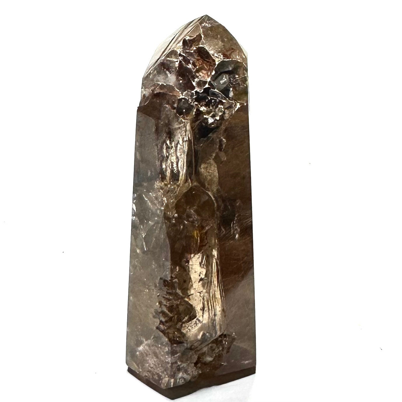 One of a Kind Rutilated Smokey Quartz with Rainbow Inclusions Tower-2 1/4 x 1"