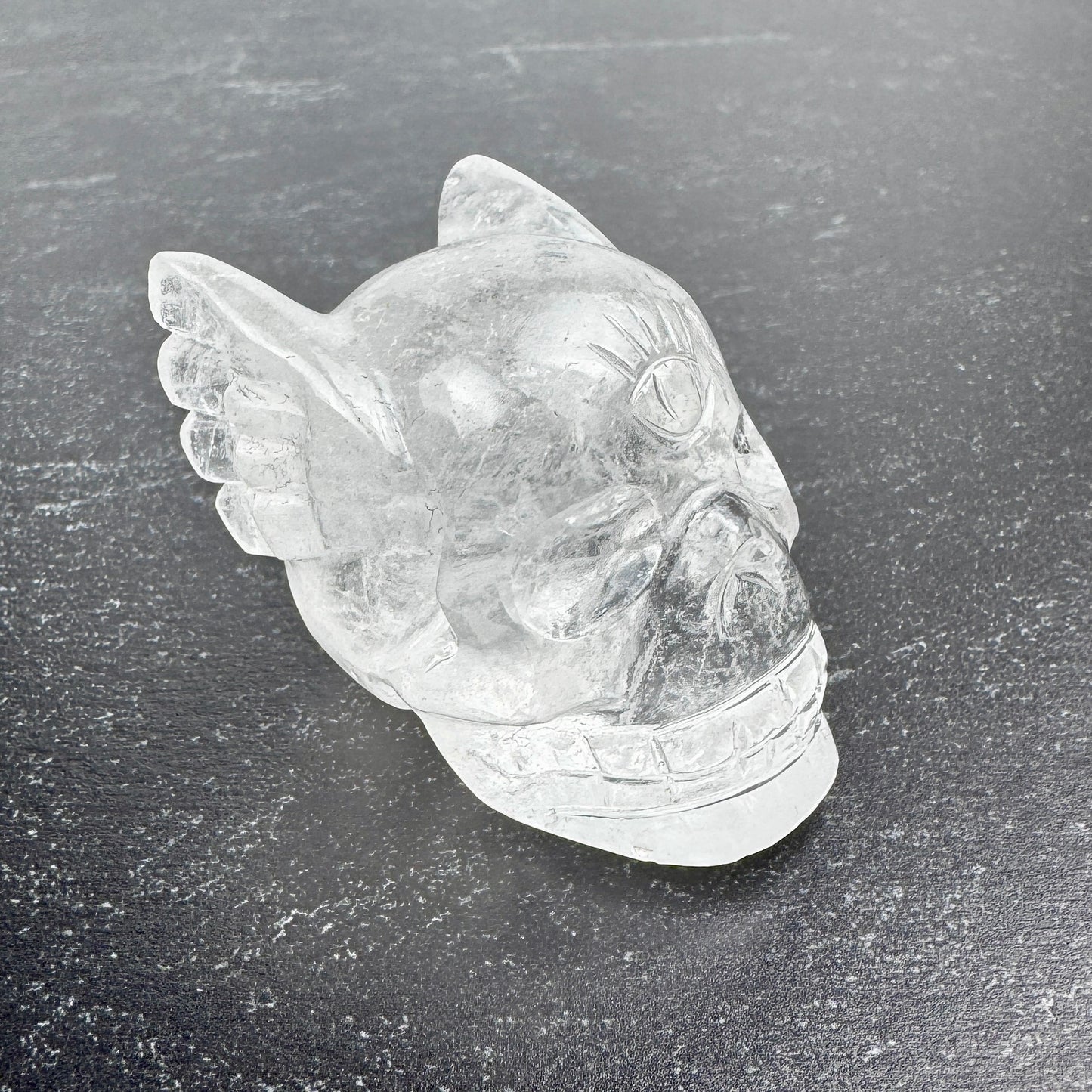 Rare Angel #888 Himalayan Quartz Skull Master Carved by Vikas Meena  1 1/2 x 1 3/4" NC7628
