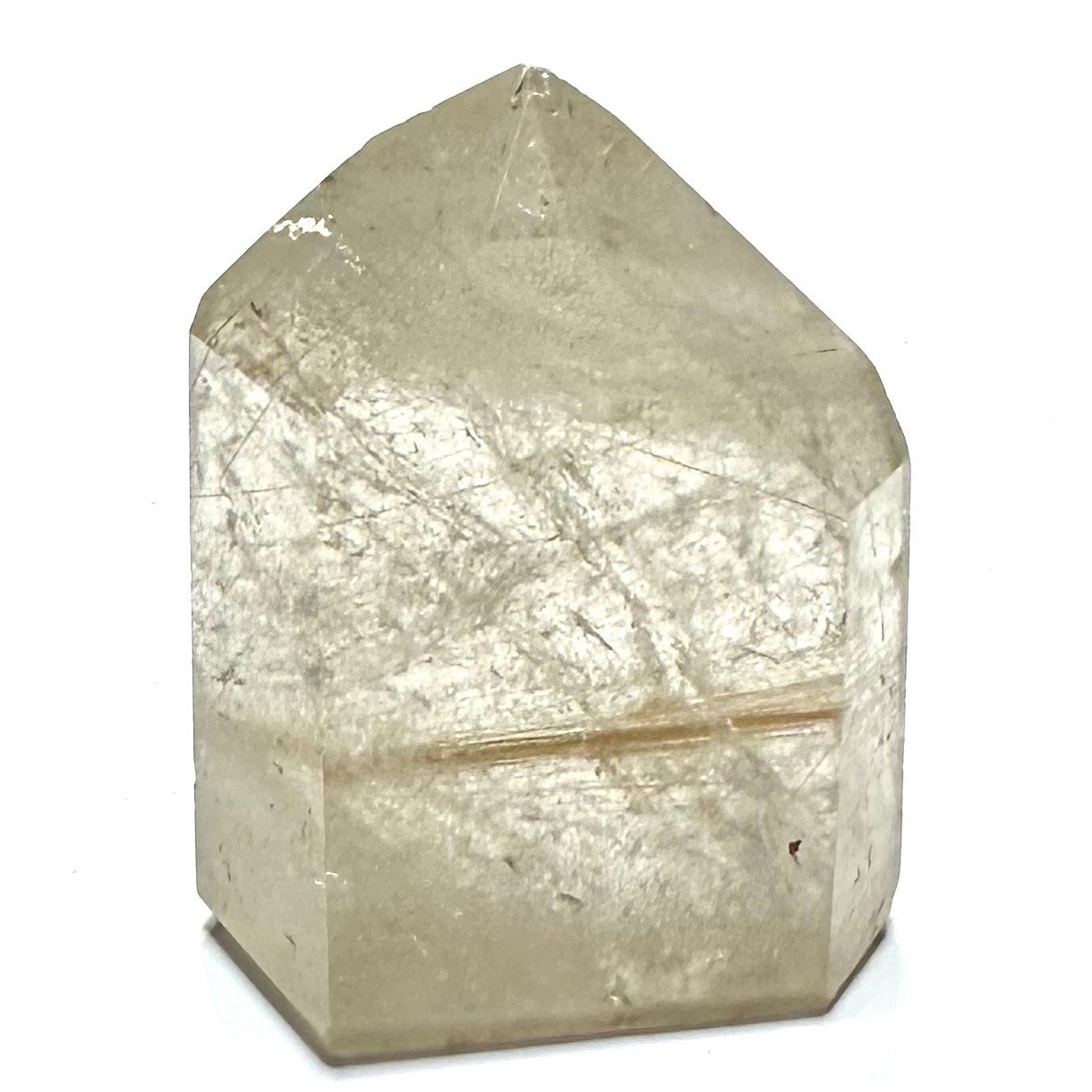 One of a Kind Rutilated Quartz Crystal with Rainbow Inclusions Tower-2 x 1 1/2"