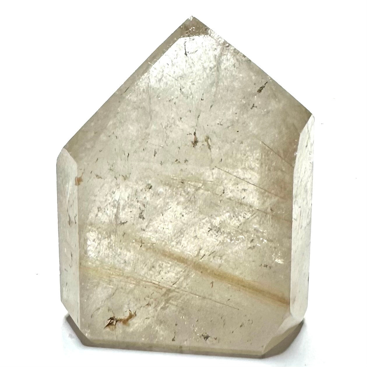 One of a Kind Rutilated Quartz Crystal with Rainbow Inclusions Tower-2 x 1 1/2"