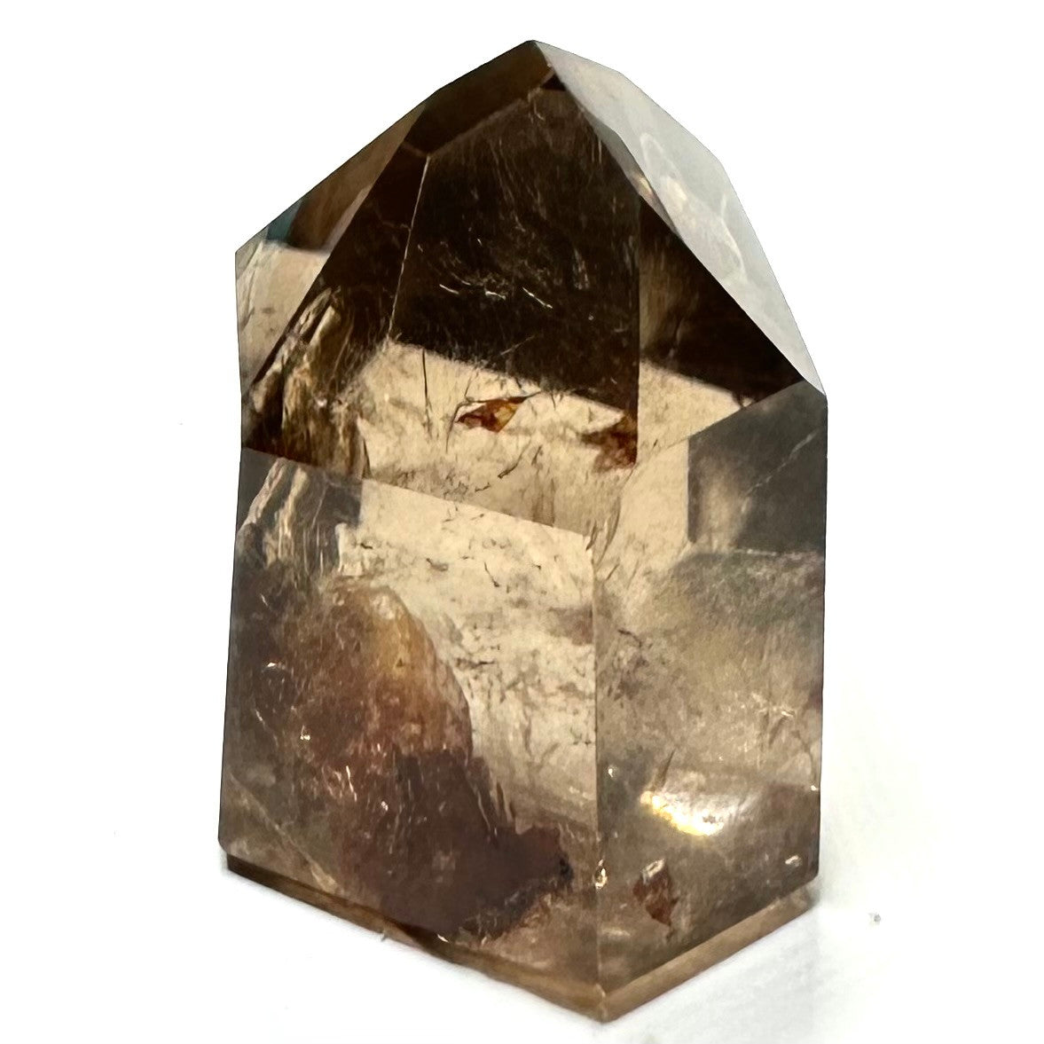 One of a Kind Smokey Garden Quartz with Rainbow Inclusions Mini Stone Tower-1 1/2 x 1 1/2"