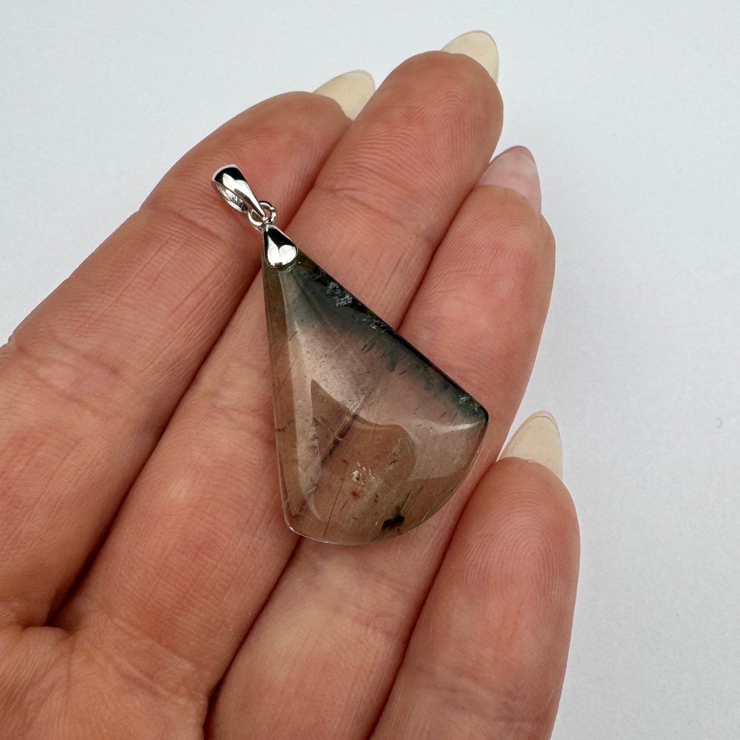 One of a Kind Rare Green Rutilated Quartz Pendant 20 x 34 x 5.5mm - SP7642
