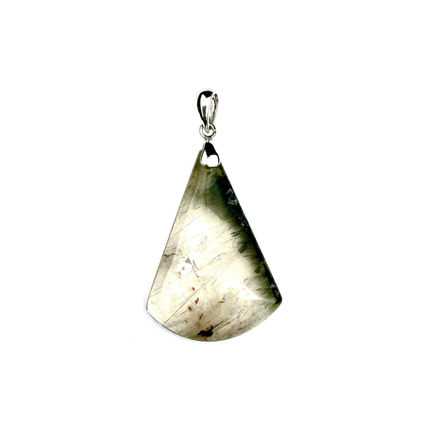 One of a Kind Rare Green Rutilated Quartz Pendant 20 x 34 x 5.5mm - SP7642