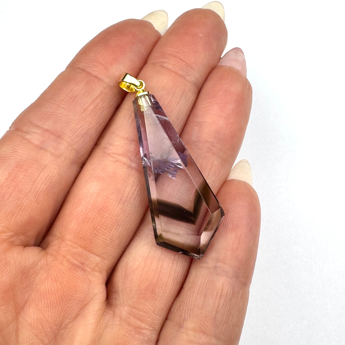 One of a Kind Phantom Amethyst Pendant 15 x 38 x 7mm appx. - SP7636