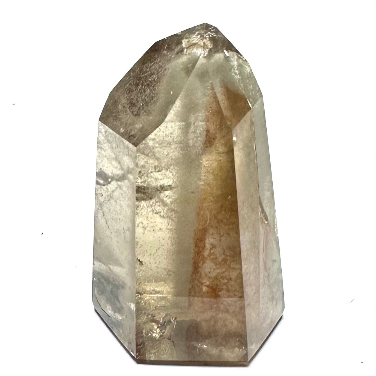 One of a Kind Phantom Smokey Quartz Crystal with Rainbow Inclusions Tower-1 3/4 x 1 1/4"