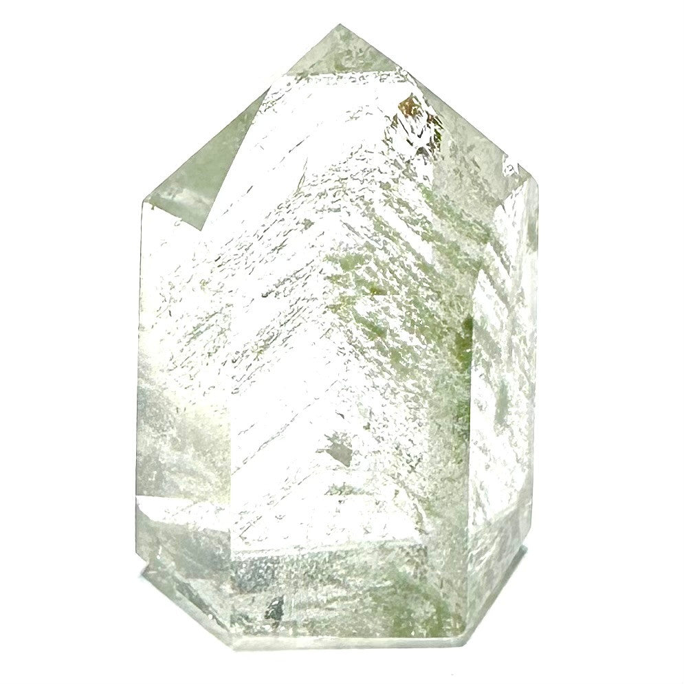 One of a Kind Green Lodolite with Phantoms and Rainbow Inclusions Tower Stone-1 3/4 x 1" (NC5732)