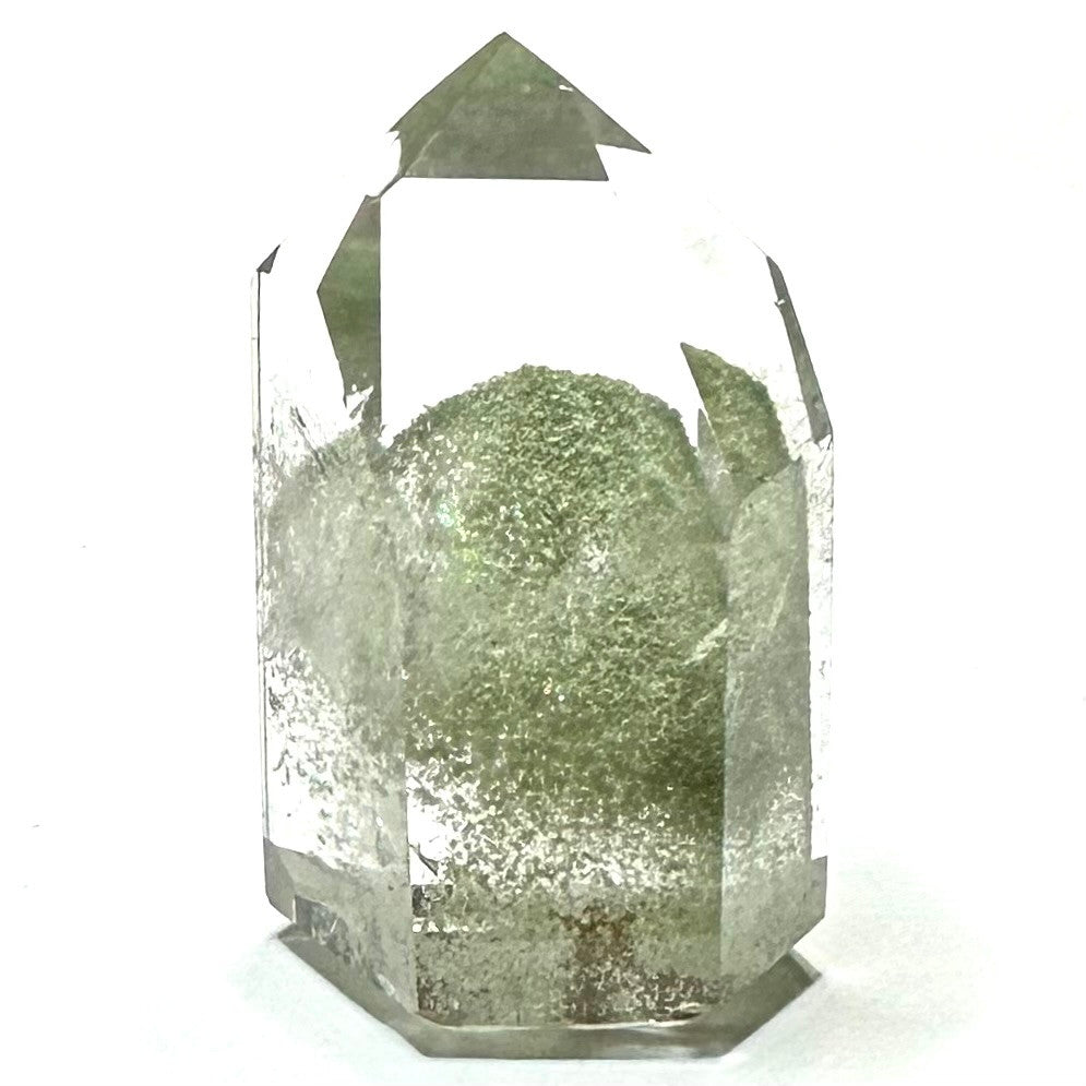 One of a Kind Green Lodolite with Phantoms and Rainbow Inclusions Tower Stone-1 1/2 x 3/4"-NC5735