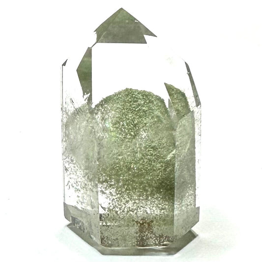 One of a Kind Green Lodolite with Phantoms and Rainbow Inclusions Tower Stone-1 1/2 x 3/4"-NC5735