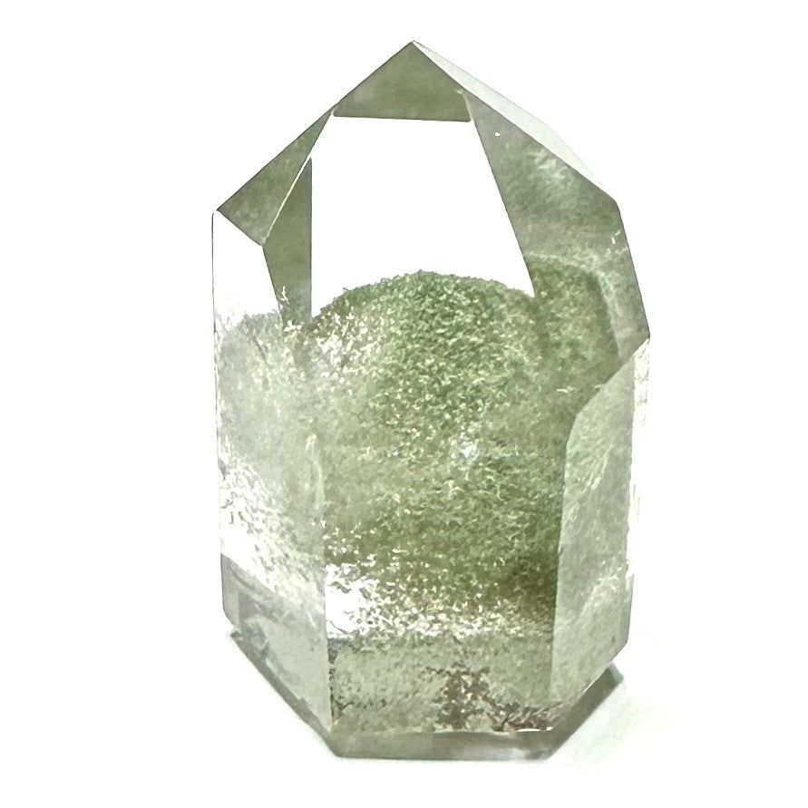 One of a Kind Green Lodolite with Phantoms and Rainbow Inclusions Tower Stone-1 1/2 x 3/4"-NC5735