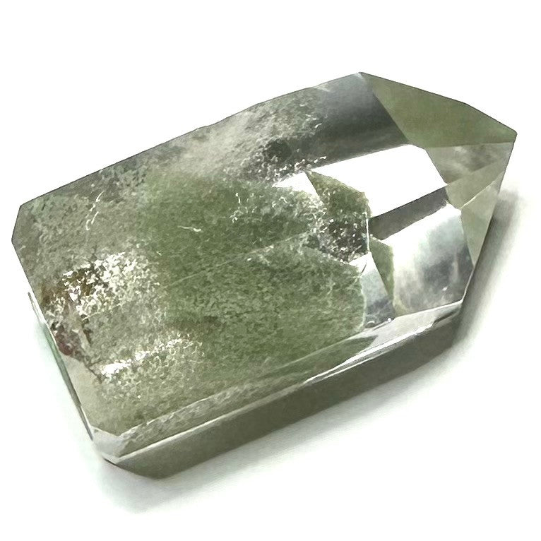 One of a Kind Green Lodolite with Phantoms and Rainbow Inclusions Tower Stone-1 1/2 x 3/4"-NC5735