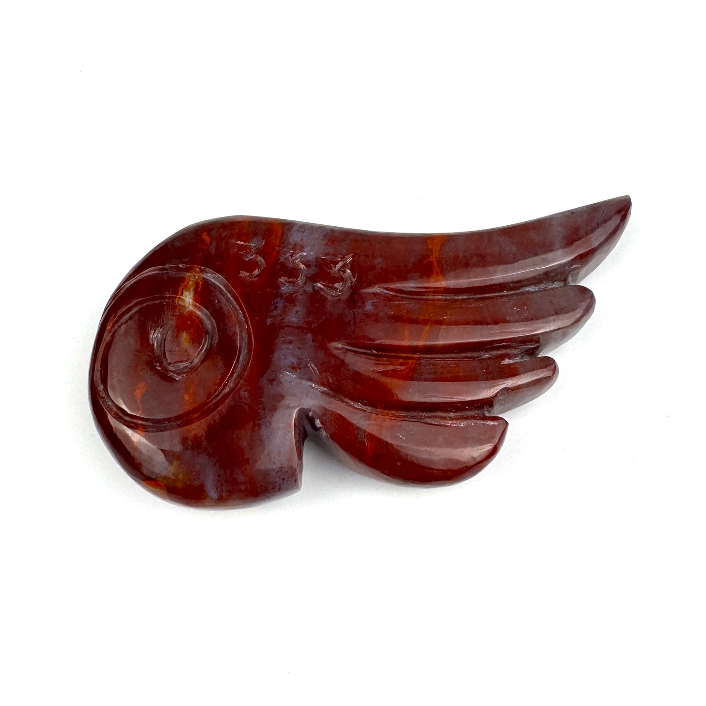 Master Carved Petrified Wood Angel Wing #333 3 1/2 x 1 3/4" - NC7670