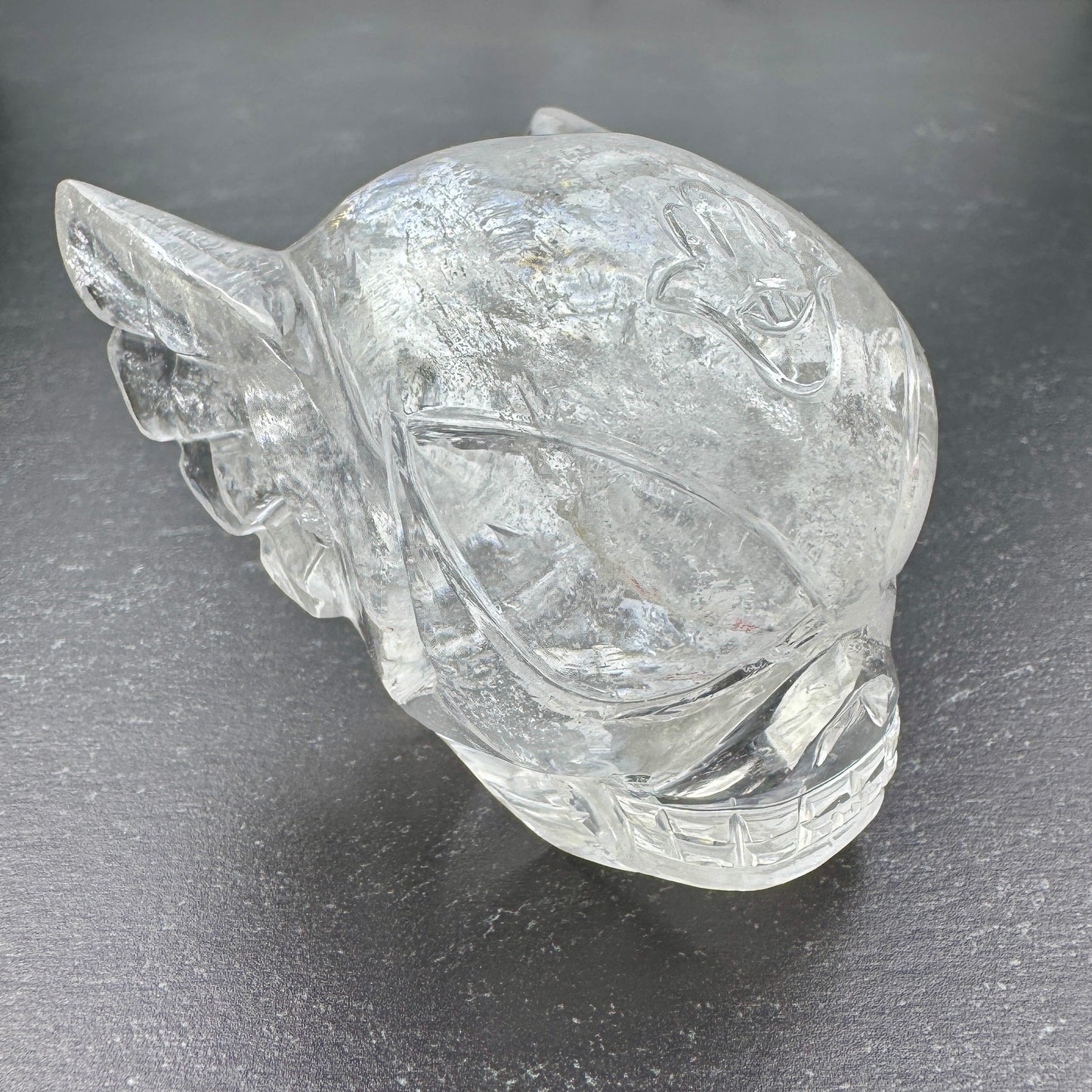 Master Carved Himalayan Quartz Cosmic Angel Skull  #111 2" x 2" - NC7677