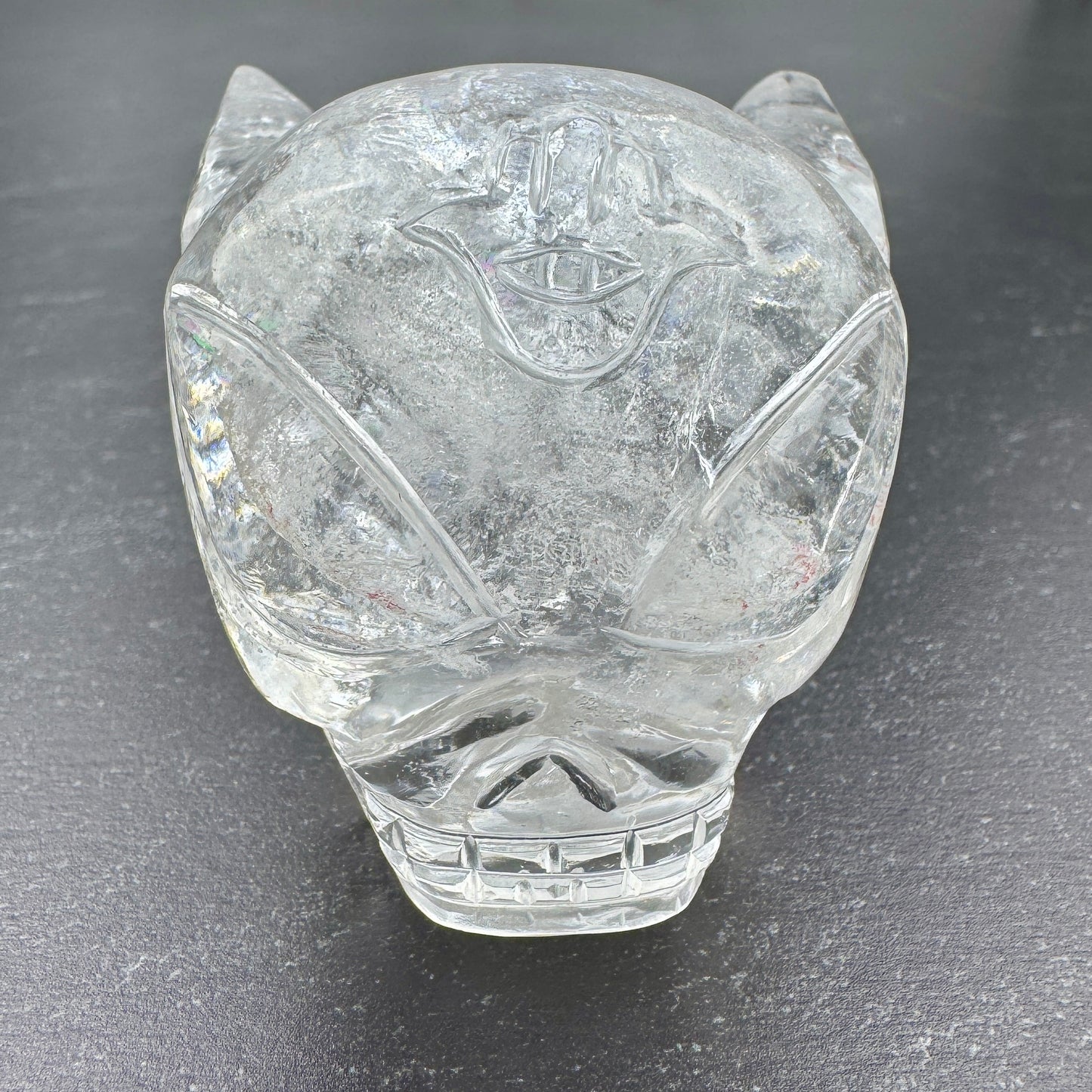 Master Carved Himalayan Quartz Cosmic Angel Skull  #111 2" x 2" - NC7677