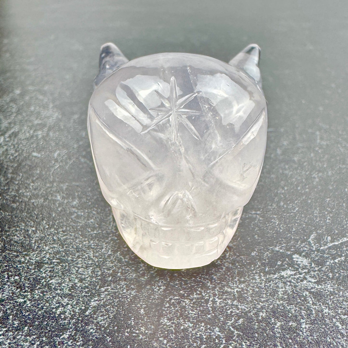 Master Carved Girasol Rose Quartz Cosmic Angel #11:11 1 1/4" x 1 1/4" - NC7676