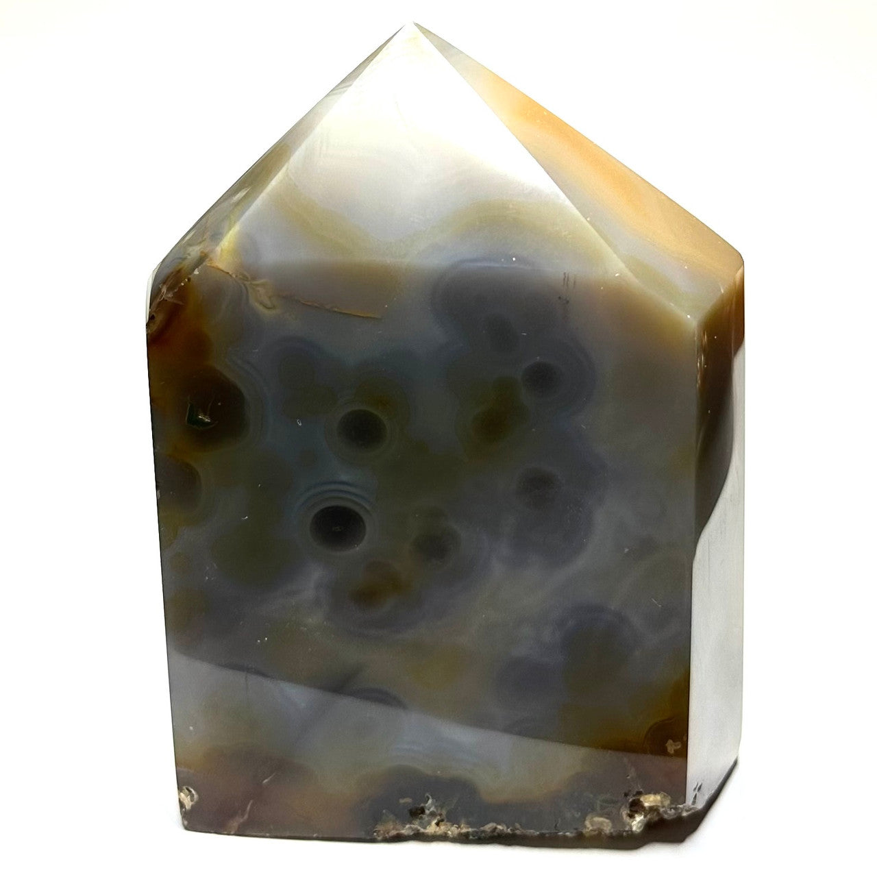 One of a Kind Chalcedony withy Druzy Stone Tower-5 x 4"
