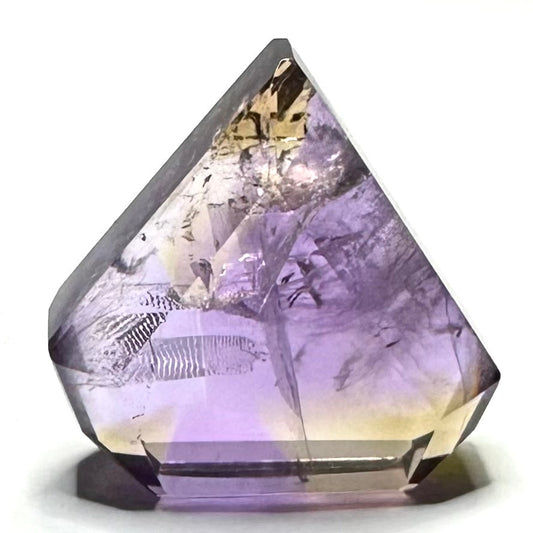 One of a Kind Ametrine with Rainbow Inclusions Polished Freeform Stone- 38 x 37mm (NC5748)