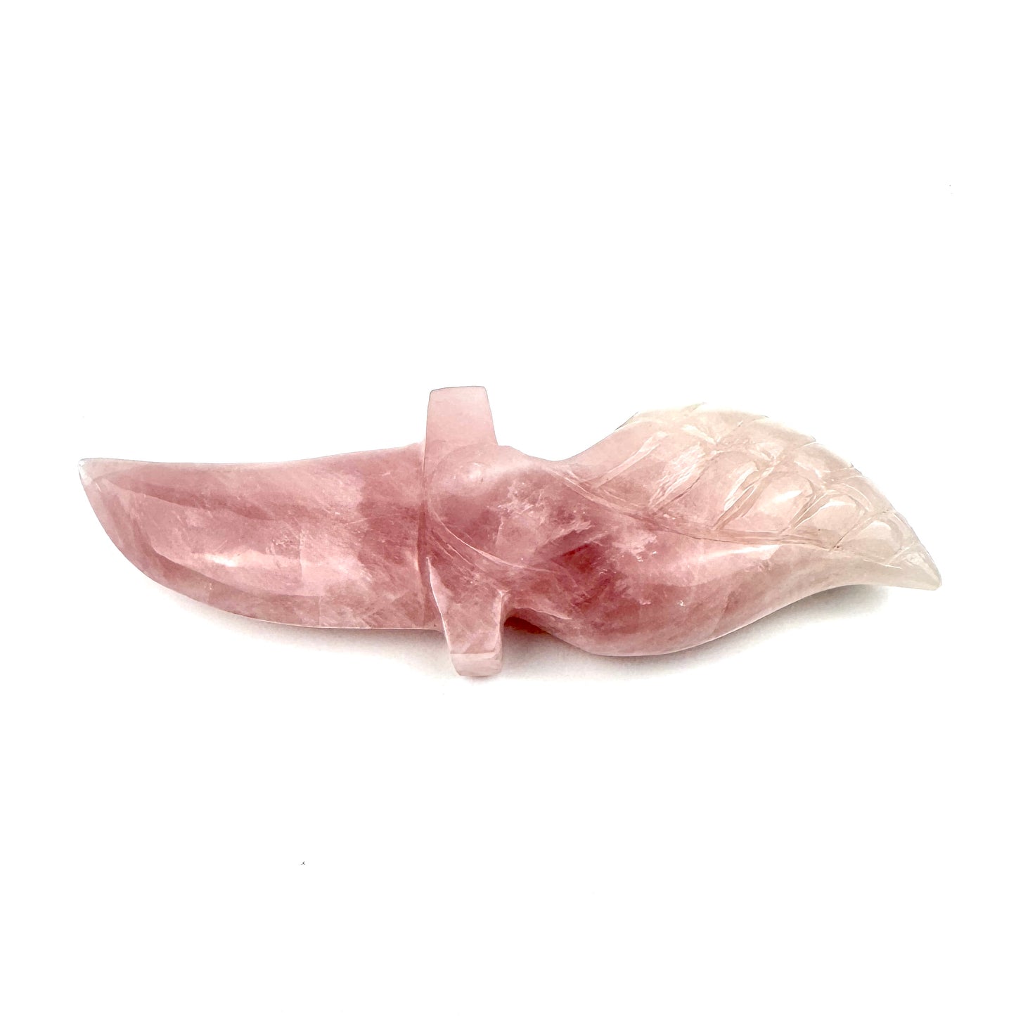 Master Carved Rose Quartz Angel #555 Cord Cutting Knife 6" x 1 1/2" NC7685