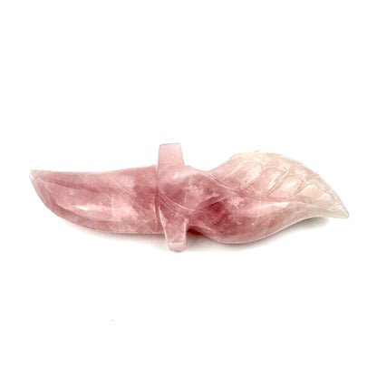Master Carved Rose Quartz Angel #555 Cord Cutting Knife 6" x 1 1/2" NC7685