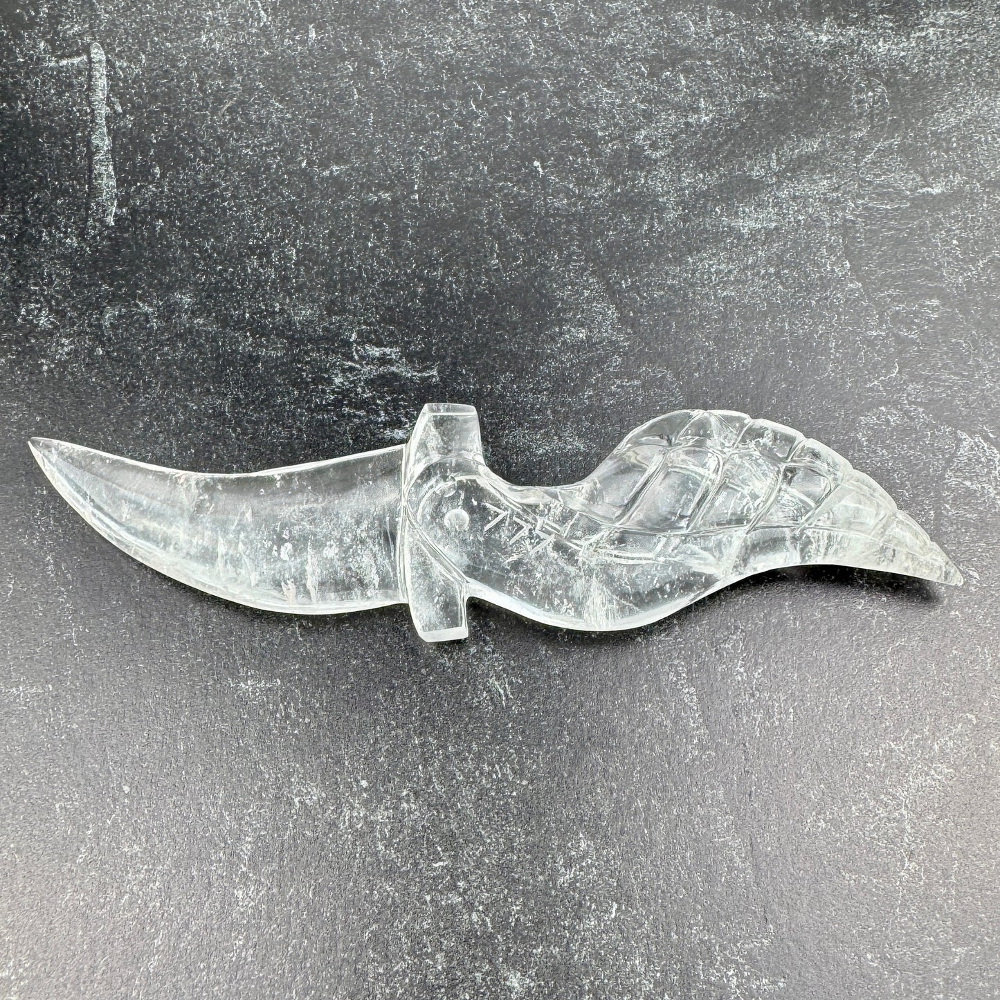Master Carved Himalayan Quartz Angel #777 Cord Cutting Knife 5 3/4 x 1 1/2 x 3/4" NC7686