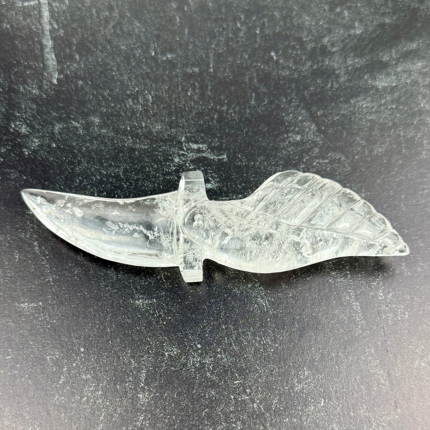 Master Carved Himalayan Quartz Angel #777 Cord Cutting Knife 6 3/4 x 1 1/2 x 1/2" NC7687