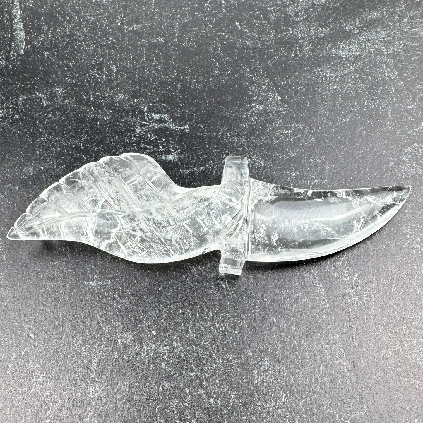 Master Carved Himalayan Quartz Angel #777 Cord Cutting Knife 6 3/4 x 1 1/2 x 1/2" NC7687