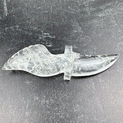 Master Carved Himalayan Quartz Angel #777 Cord Cutting Knife 6 3/4 x 1 1/2 x 1/2" NC7687