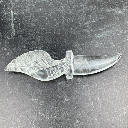 Master Carved Himalayan Quartz Angel #11:11 Cord Cutting Knife 6 1/2 x 1 3/4 x 3/4" NC7689