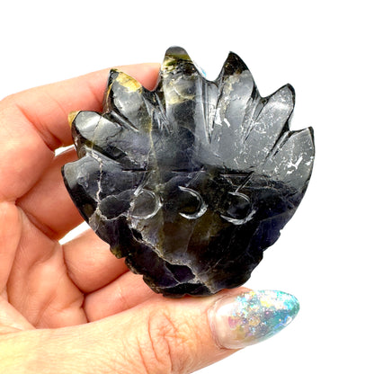 Master Carved Iolite Angel #333 Dragon Skull 2 1/2 x 2 3/4 x 1" NC7708