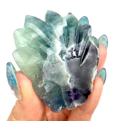 Master Carved Fluorite Angel #11:11 Dragon Skull 2 x 2 1/4 x 1" NC7709