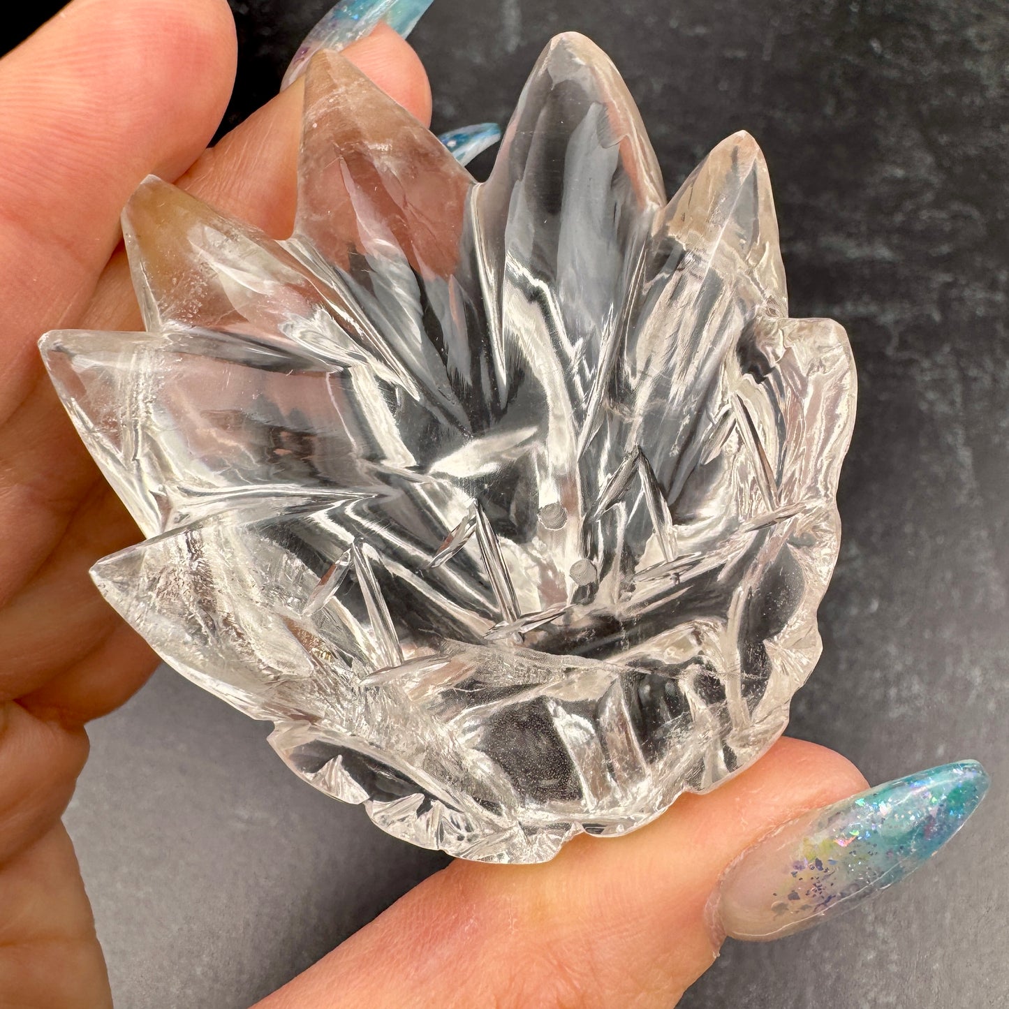 Master Carved Himalayan Quartz Angel #11:11  Dragon Skull 2 x 2 1/2" NC7699