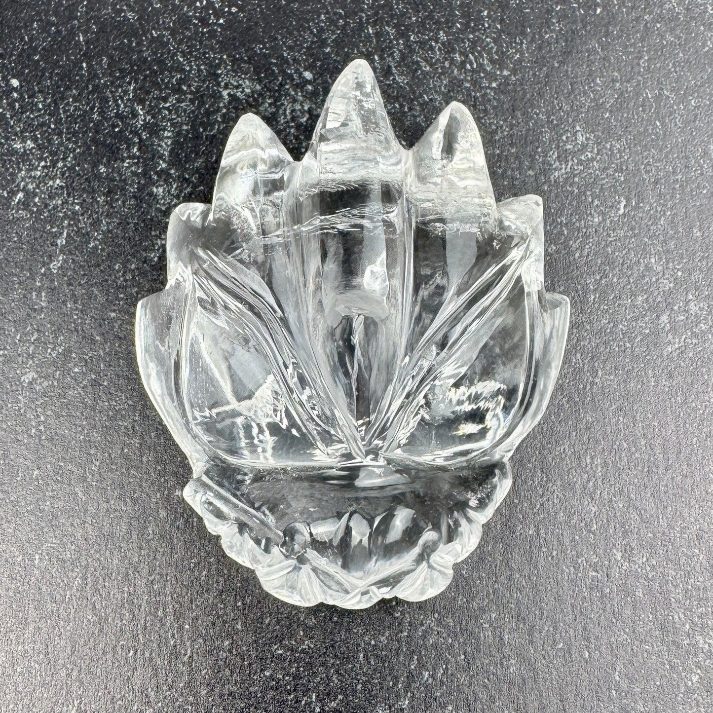 Master Carved Himalayan Quartz Angel Dragon Skull Palm #555 2 x 2 1/2" NC7698
