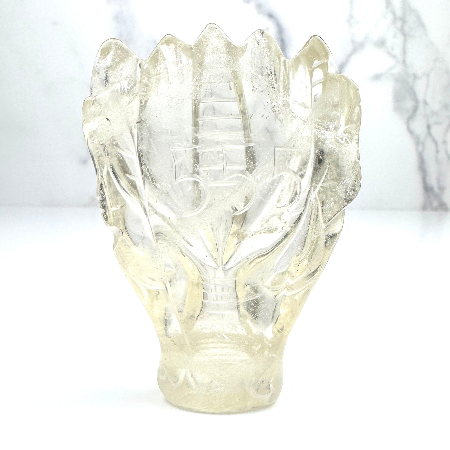 Lemurian Quartz Angel Dragon Skull #555 2 1/4x 3 1/4 x 1 1/4" - NC7652