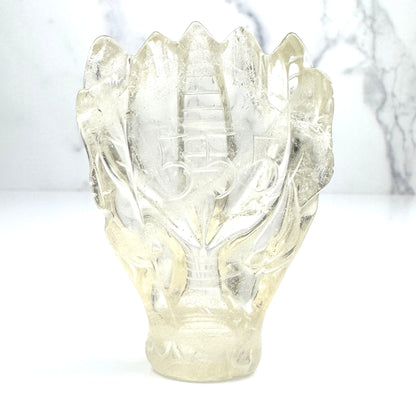 Lemurian Quartz Angel Dragon Skull #555 2 1/4x 3 1/4 x 1 1/4" - NC7652