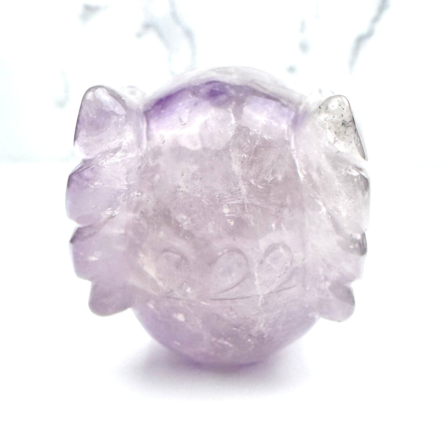 Master Carved Amethyst Angel Skull #222 - 2 x 3 x 2" NC7642