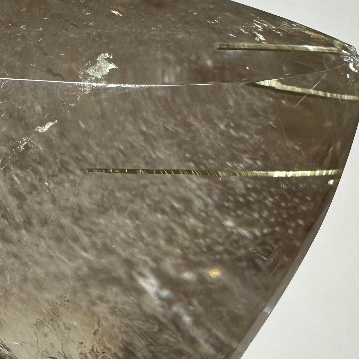 One of a Kind Smokey Quartz with Rainbow and Rutile Inclusions Flame Tower-4 3/4 x 3"-NC7159
