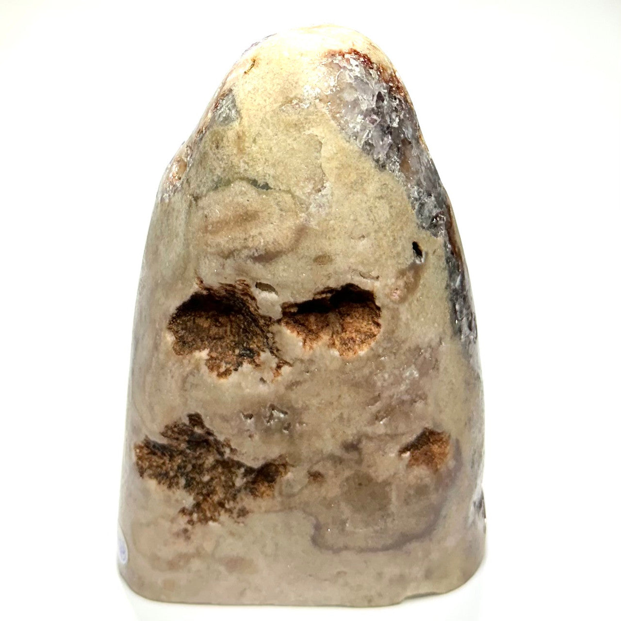 One of a Kind Pink Amethyst with Rainbows and Druzy Cluster Stone Tower-5 x 3 1/4"-NC7169